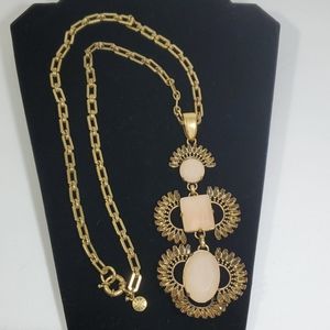 JCrew Long Brass Link and Rhinestone Necklace